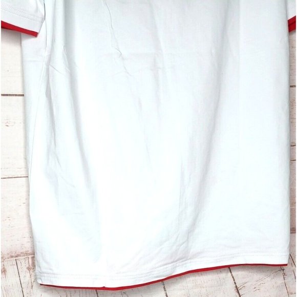 Vassari Los Angeles High Zipper Collar Large Red White Designer Shirt - Picture 6 of 10